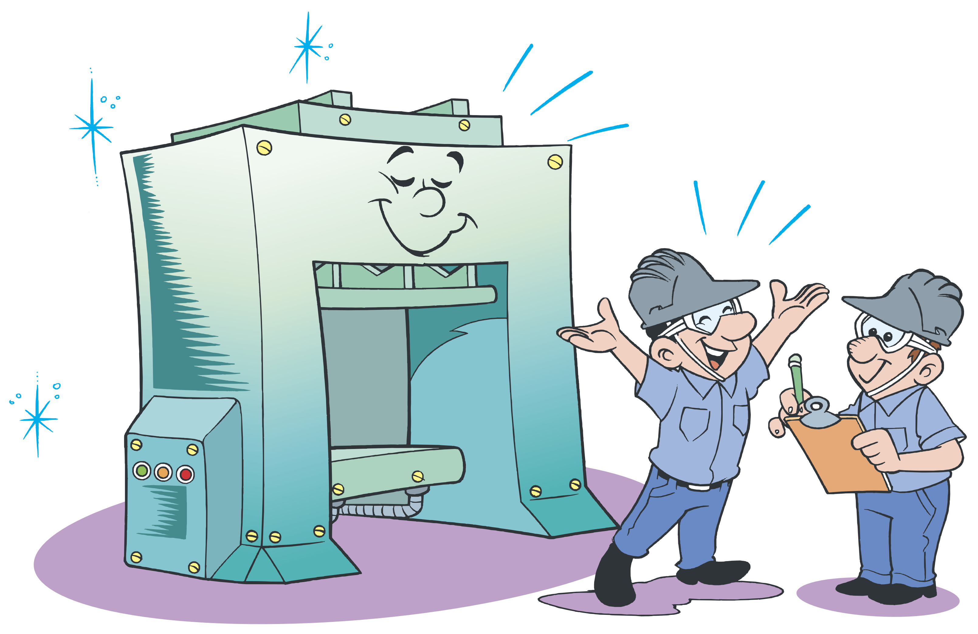 Segunda ilustração de máquina e trabalhador