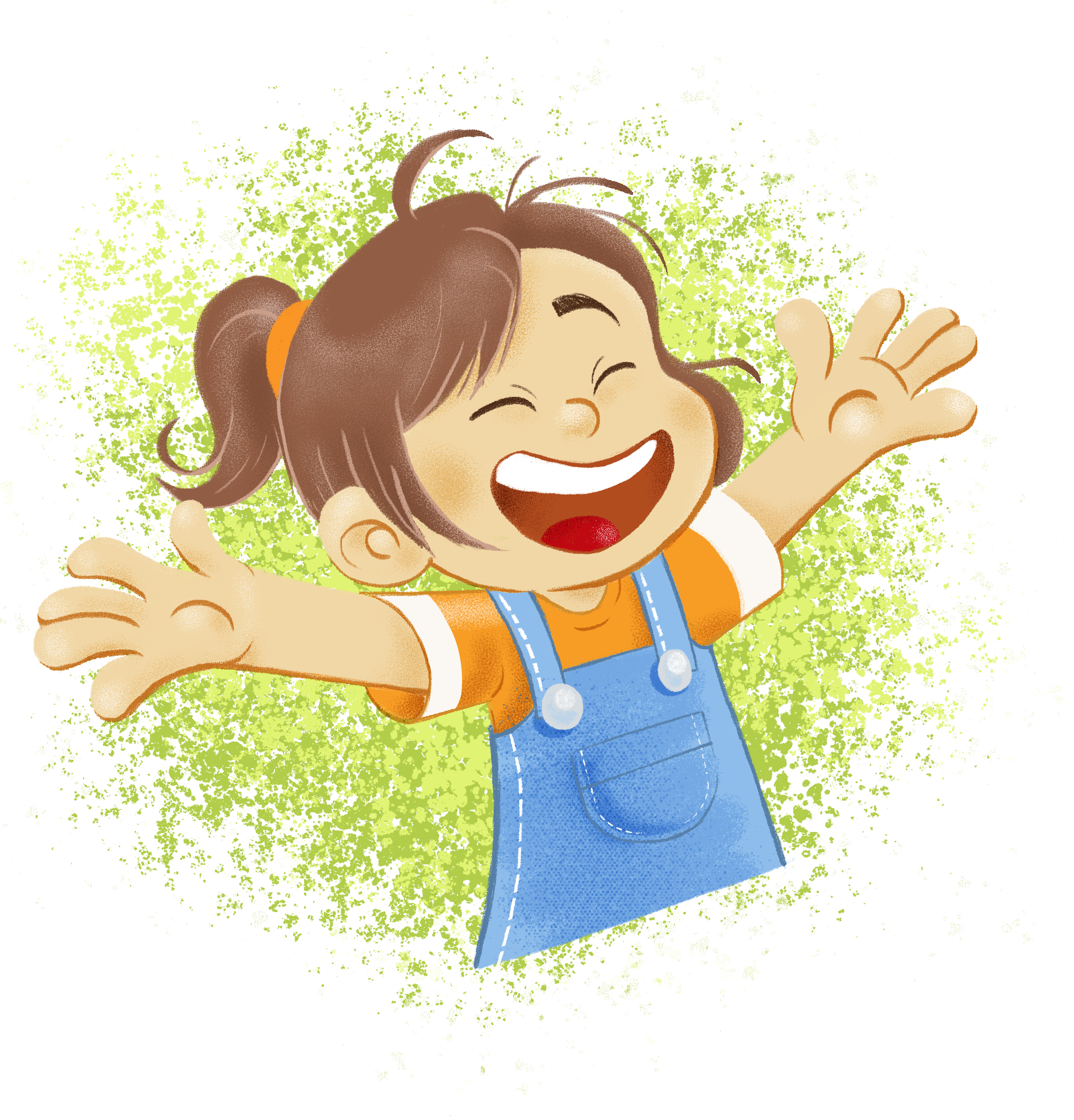 Ilustração digital de menina sorrindo